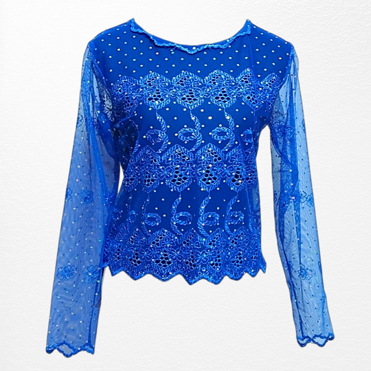 cobalt blue lace tulle top  white lace top  special occasion.  special  sparkle  purple  red lace top  pink lace top  long sleeve lace top  lace top  lace fabric  flowers  feminine  fashion  embroidery  elegant night  elegant  crop top  blue  black lace top  tulle  top  lace  evining wear  cobalt blue